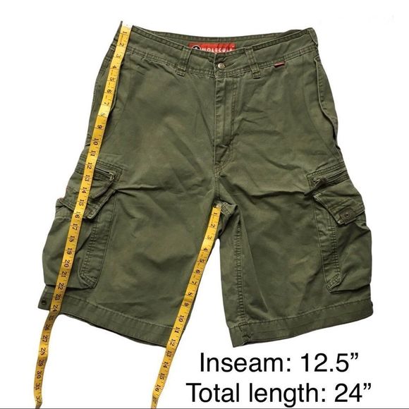 Molecule Originals army green cargo shorts medium army shorts military tactical - Picture 3 of 16